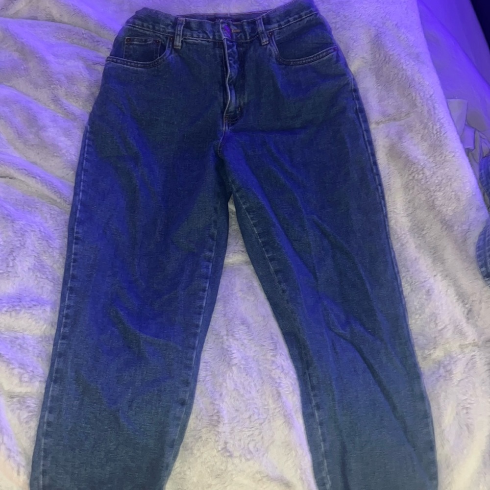 vintage straight leg medium wash jeans